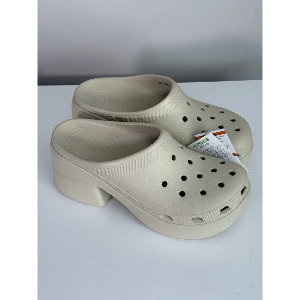 Crocs Siren Clog‎ Men 11 Bone Beige White Platform Chunky Heels Y2K Bratz Doll